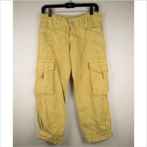 Dylan by True Grit Size 4 Cargo Capri Linen Pants